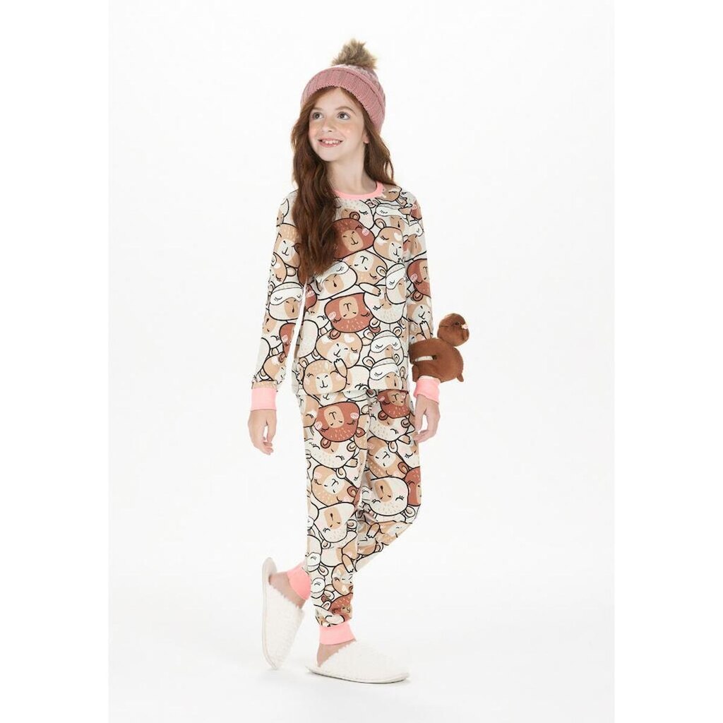 Pijama Manga Longa Menina Brilha Escuro Alakazoo Ref. 19583