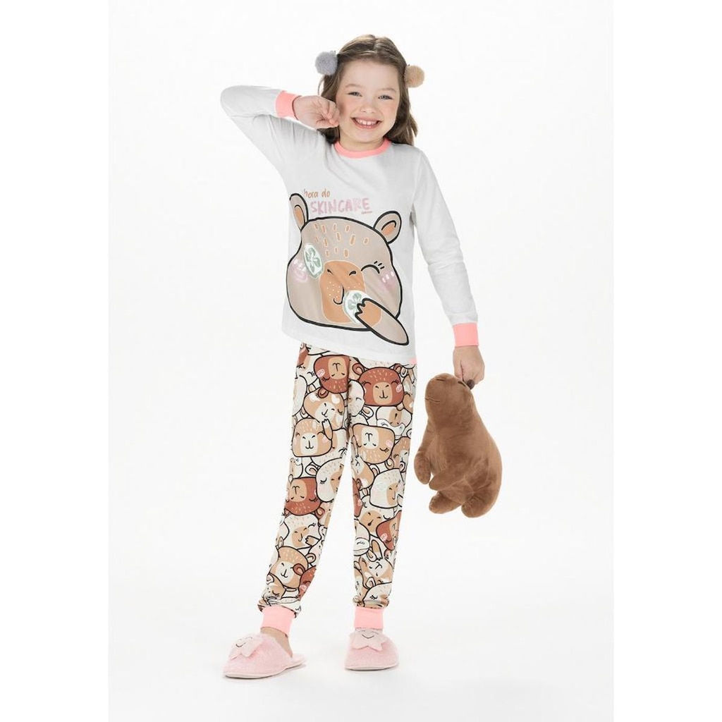 Pijama Manga Longa Menina Brilha Escuro Alakazoo Ref. 19584