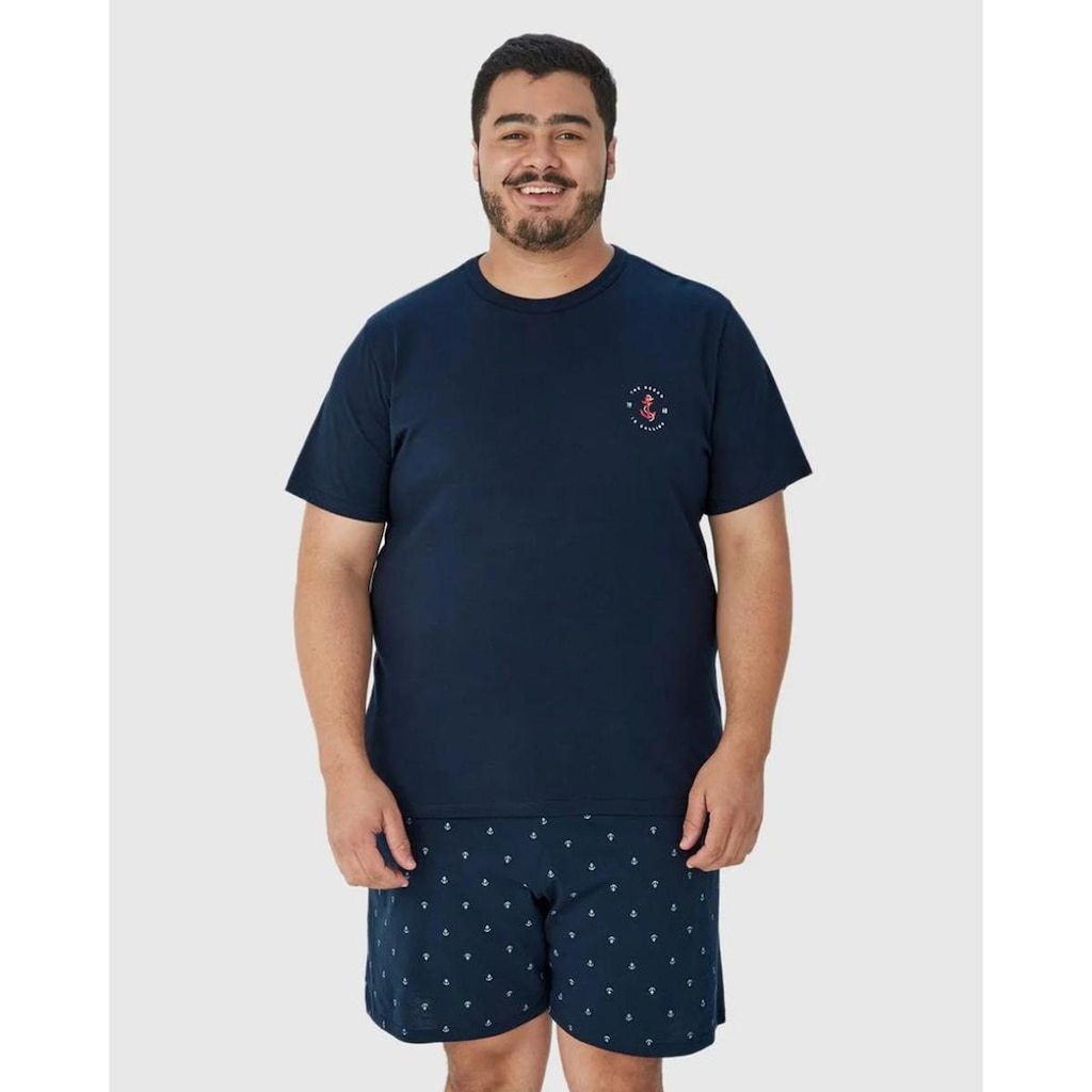 Pijama Masculino Algodão Manga Curta Malwee Plus Ref. 121173