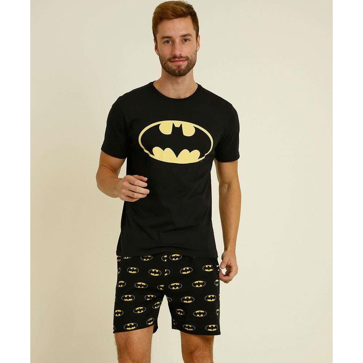 Pijama Batman Curto Adulto - Pijamalândia