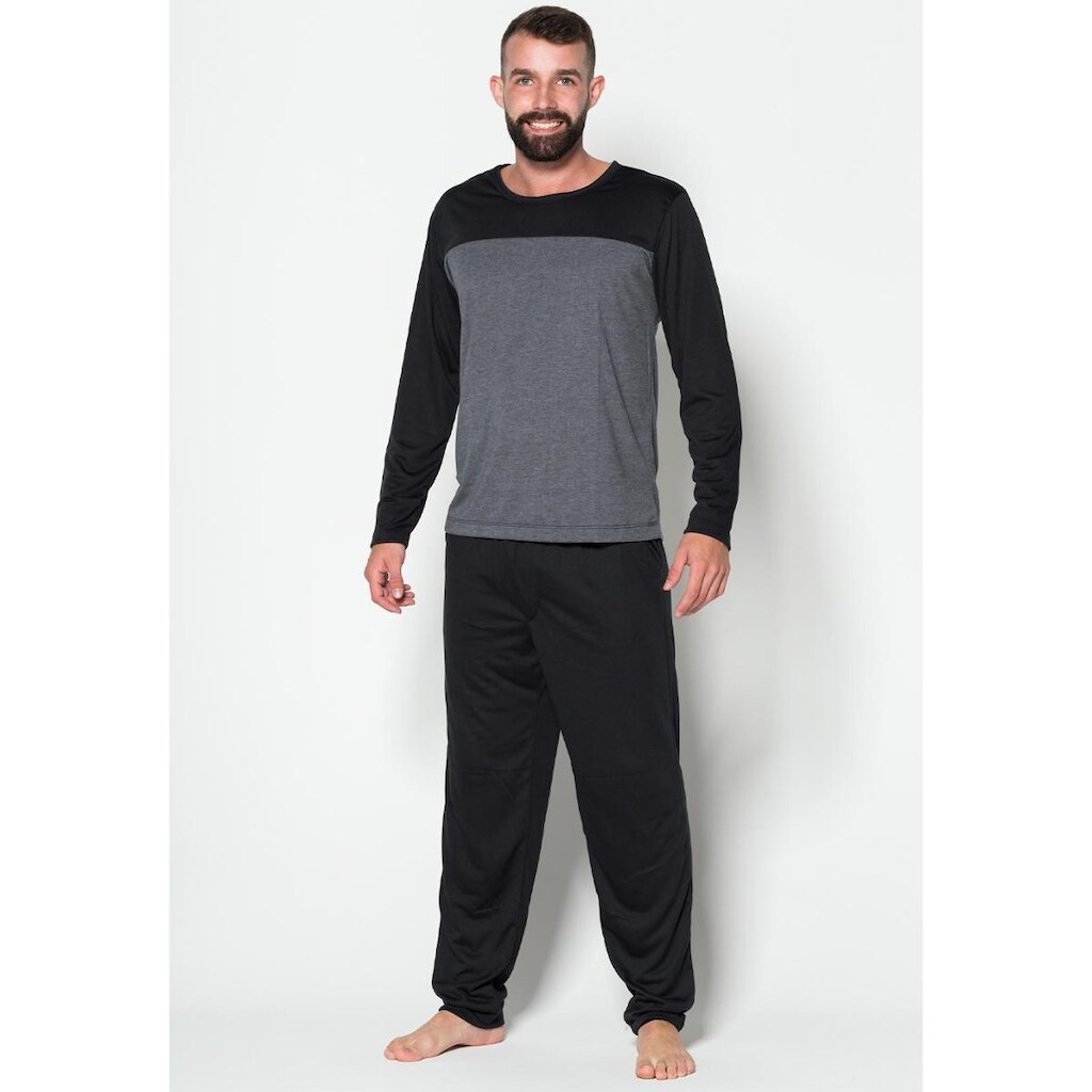 Pijama Masculino Calça e Blusa Manga Longo Conforto