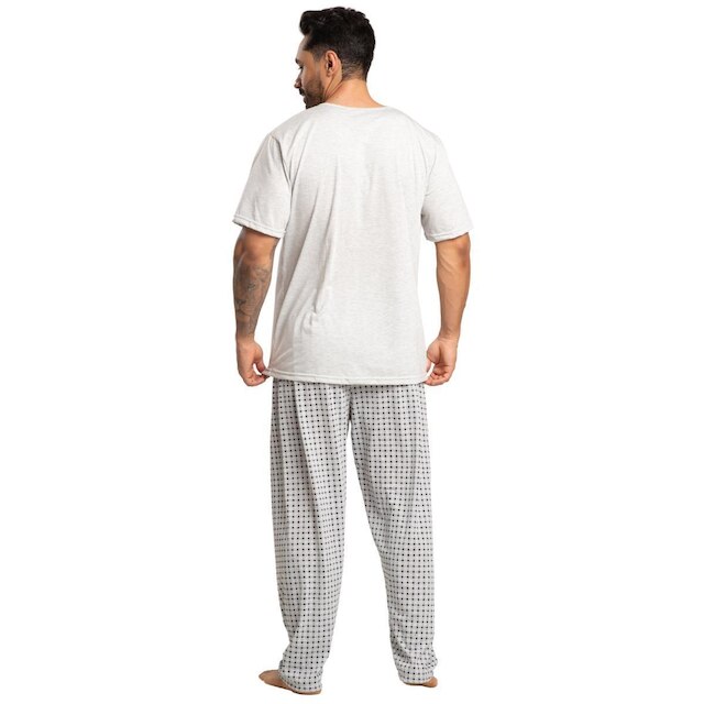 Pijama Masculino Com Bolso Serra e Mar Conjunto Manga Curta Calça Longa Roupa Para Dormir Frio