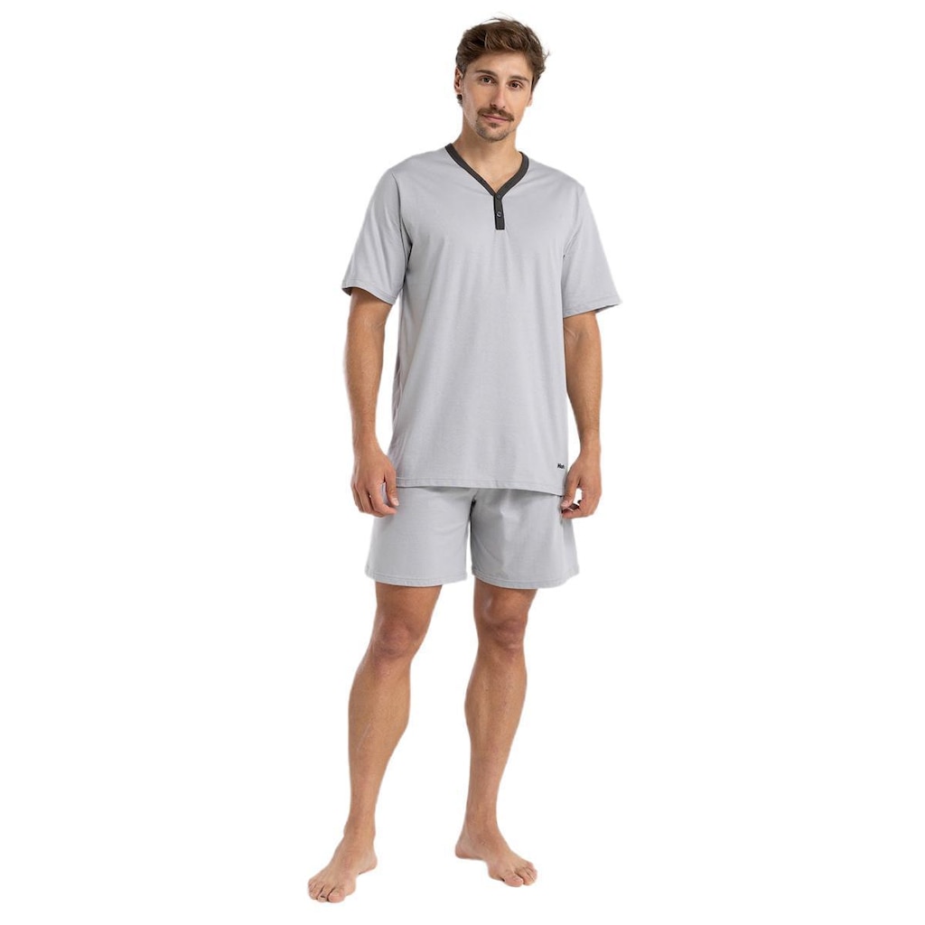 Pijama Masculino Curto Mash Algodão Cinza 811.53