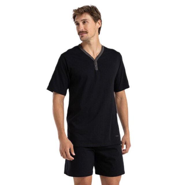 Pijama Masculino Curto Mash Algodão Preto 811.53