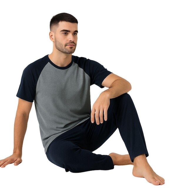 Pijama Masculino Inverno Manga Curta Mash