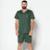 Pijama Masculino Liso Curto Short e Camisa Verão - Verde