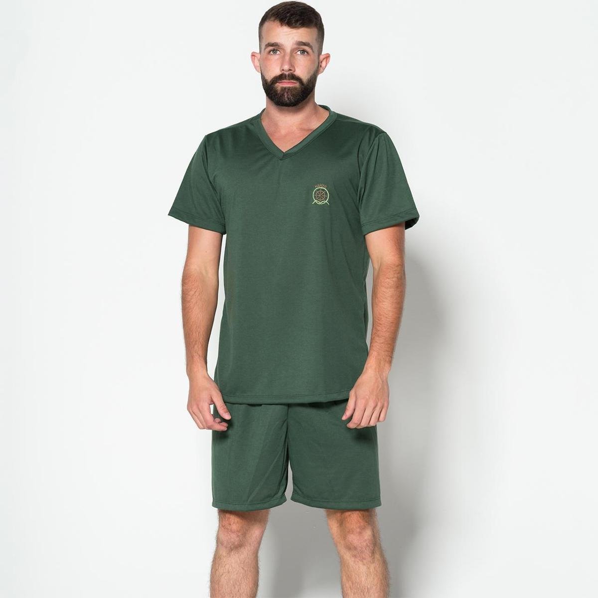 Pijama Masculino Liso Curto Short e Camisa Verão Menor preço em Pijama Masculino Liso Curto Short e Camisa Verão