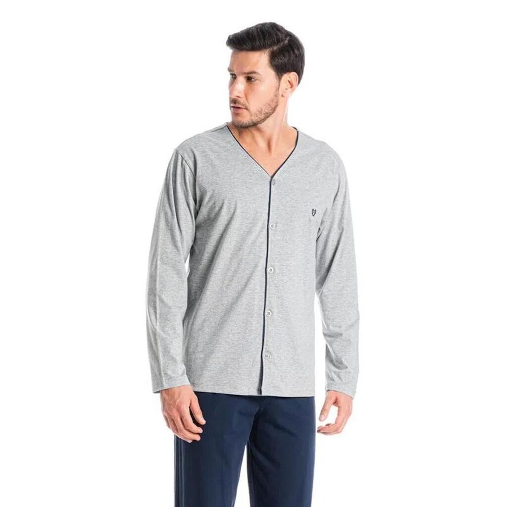 Pijama Masculino Longo Aberto Algodão Tombini 9594B