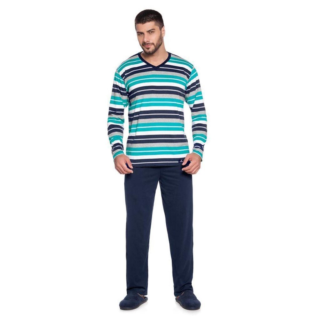 Pijama Masculino Longo Algodão Adriano - L863