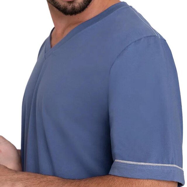 Pijama Masculino Lupo Curto Algodão 28000-001 Azul