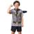 Pijama Meia Manga Bermuda Teen Super Herói Morcego Masculino Infantil - Cinza