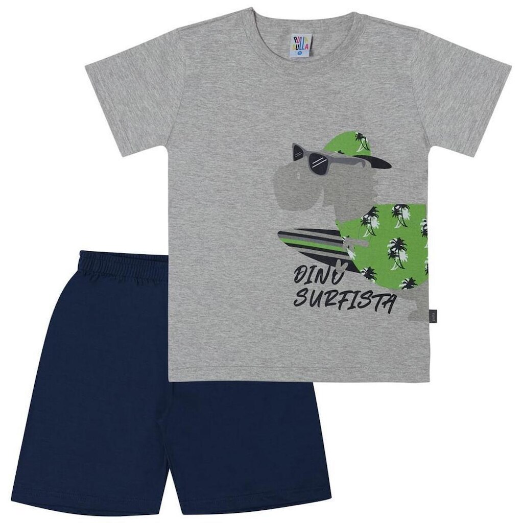 Pijama MESCLA CINZA - INFANTIL - MENINO - Meia malha 46561-567