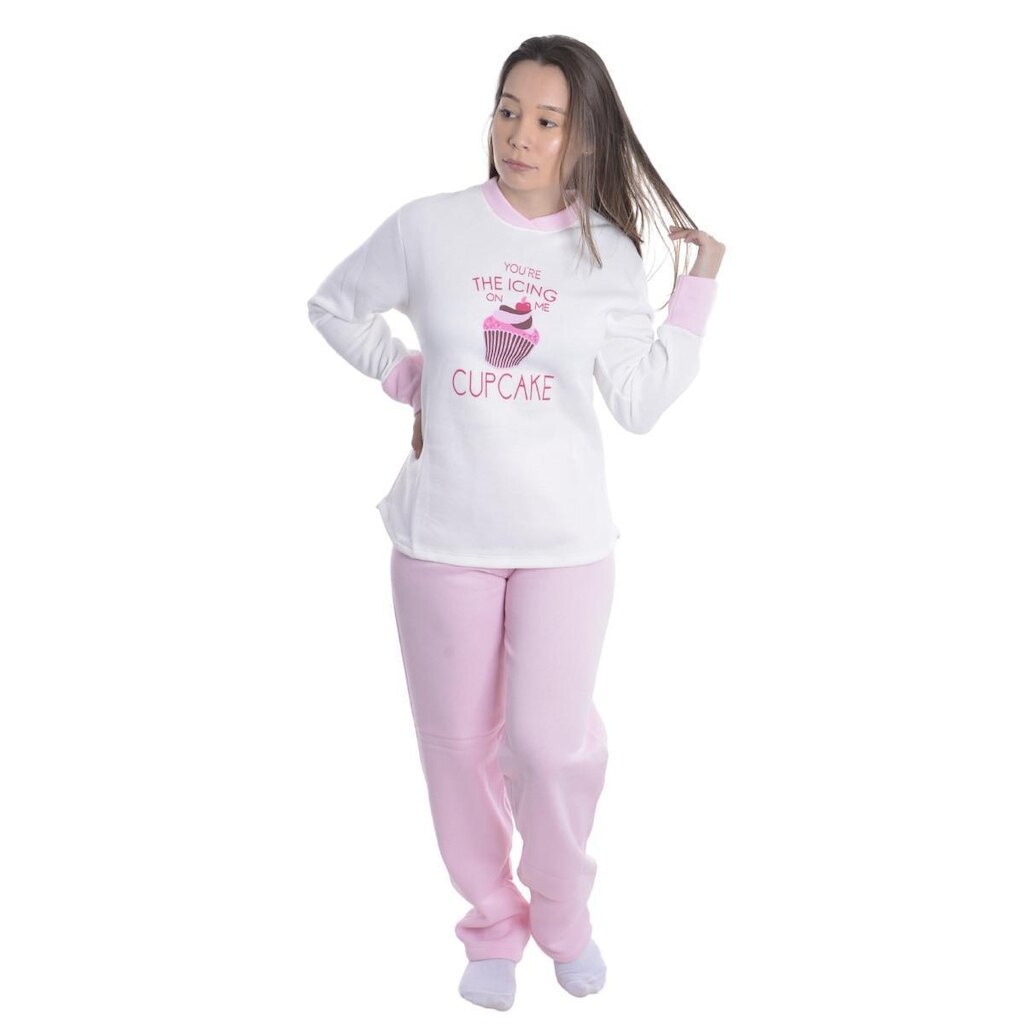 Pijama moletinho peluciado feminino para o inverno Victory