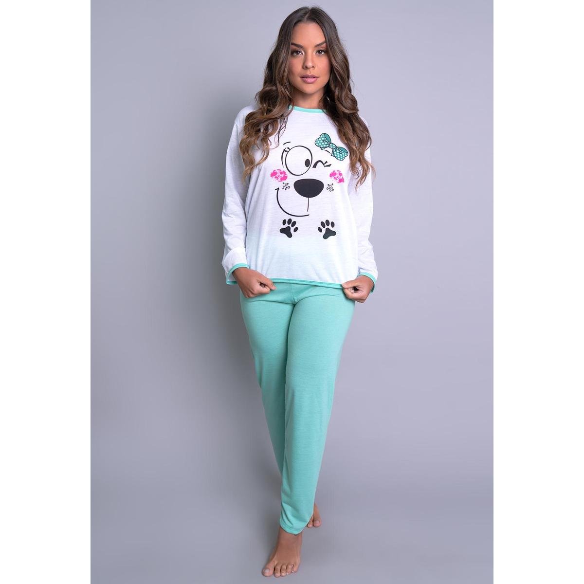 Pijama MVB Modas Longo Inverno Feminino Menor preço em Pijama MVB Modas Longo Inverno Feminino