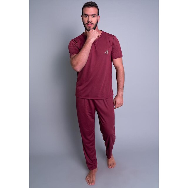 Pijama Mvb Modas Longo Manga Curta Masculino