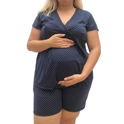 Pijama Plus Size Linda Gestante Short Doll Maternidade Manga Curta Feminino  - Marinho | Zattini