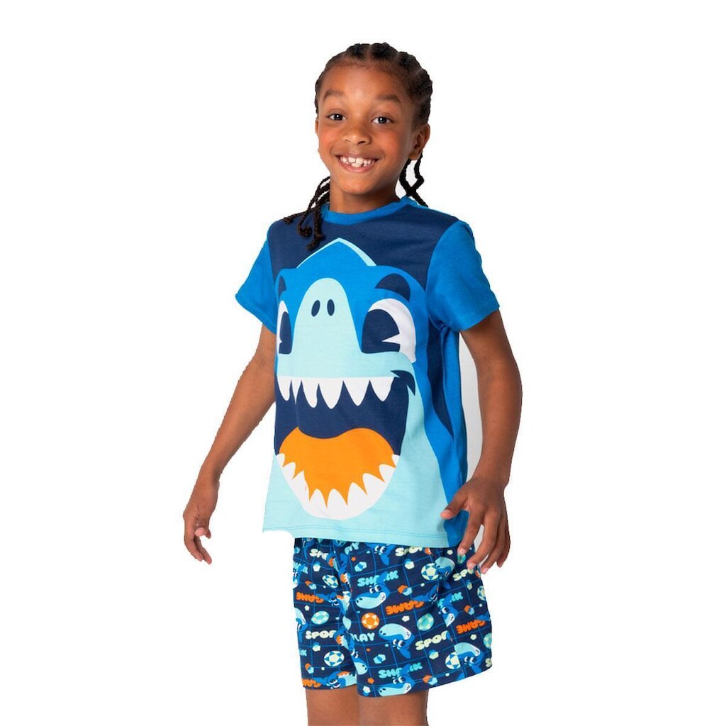 Pijama Puket Manga Curta Tubarão Futevôlei