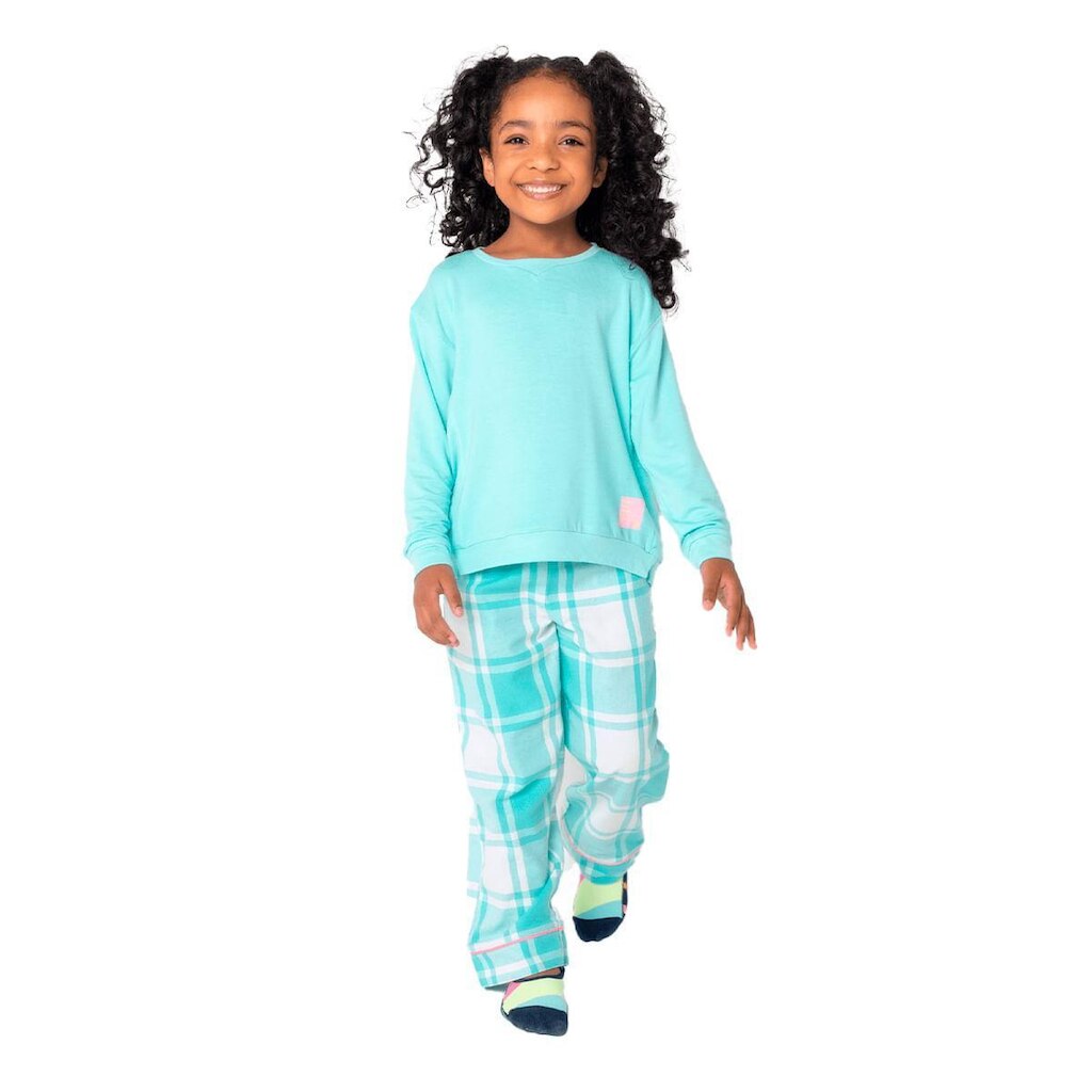 Pijama Puket Manga Longa Menina Xadrez