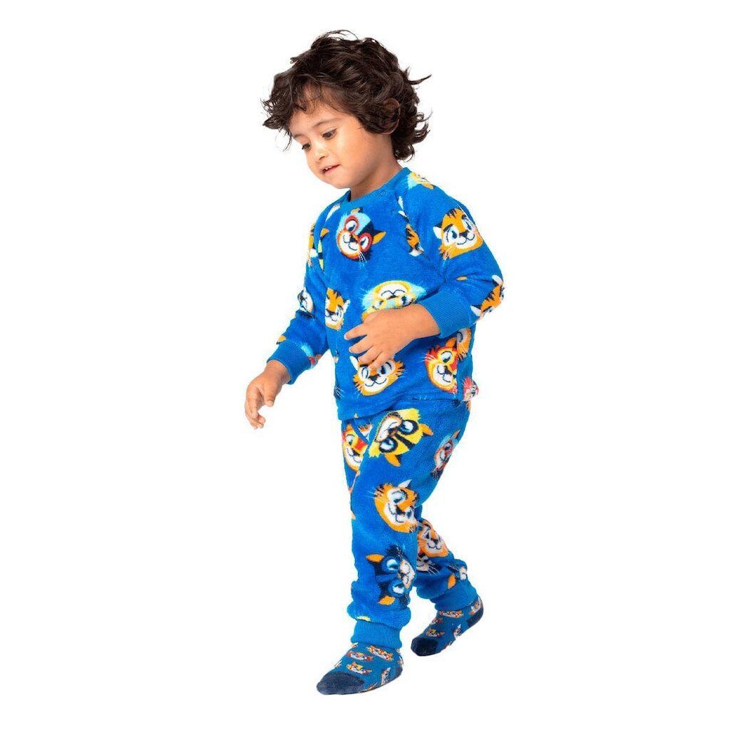 Pijama Puket Manga Longa  Menino Tigre Lucha