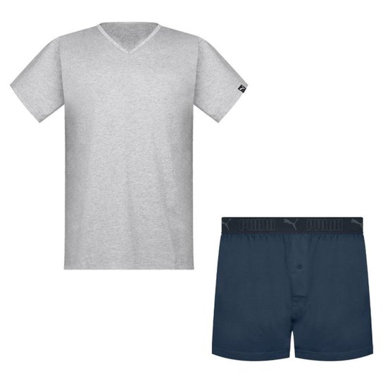 Pijama Puma Camiseta + Samba Canção Masculino