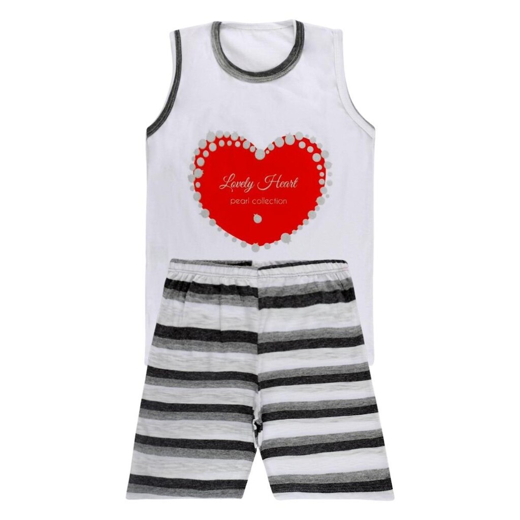 Pijama Regata com Coração e Short - Big Bless