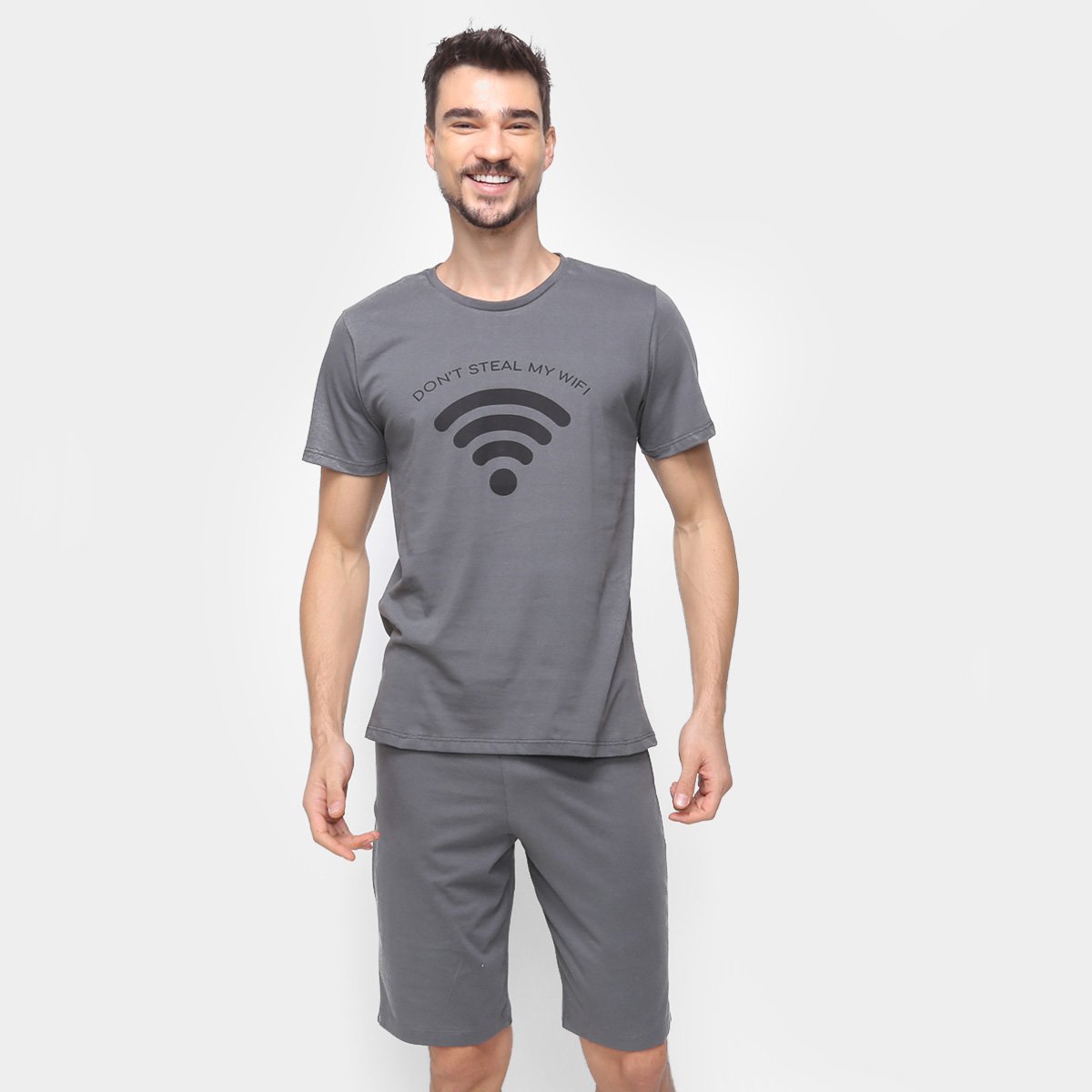 Pijama Volare Curto Wi-fi Masculino - Cinza é boa?