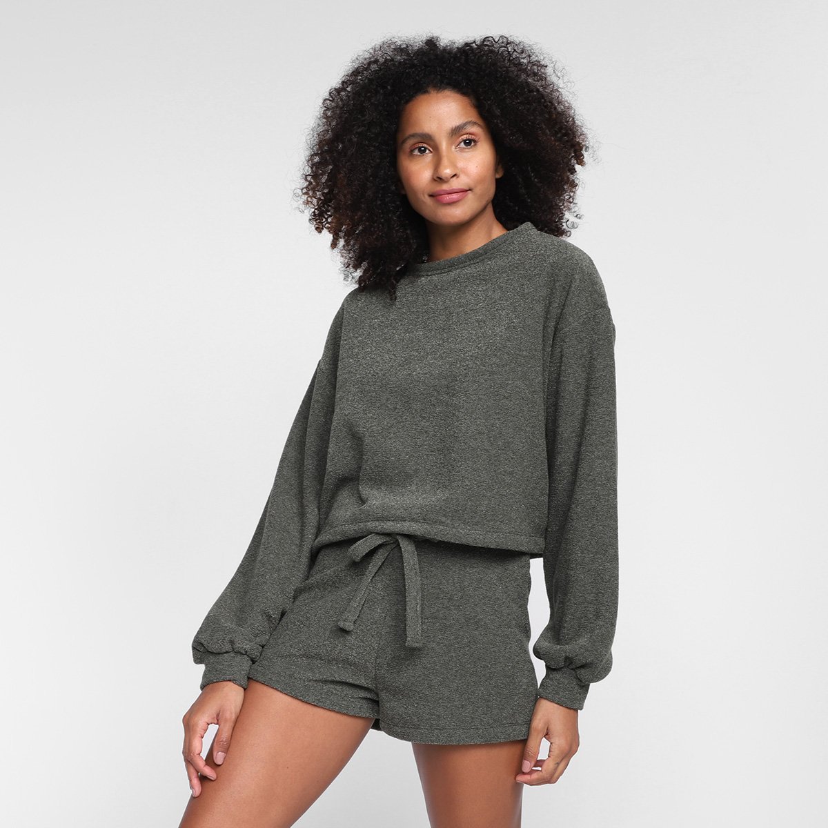 Pijama Volare Manga Longa Feminino - Verde Menor preço em Pijama Volare Manga Longa Feminino - Verde
