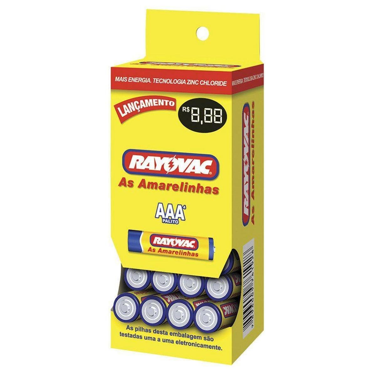Pilha Rayovac as Amarelinhas AAA Palito Tubo com 40 1,5V - Preto Menor preço em Pilha Rayovac as Amarelinhas AAA Palito Tubo com 40 1,5V - Preto