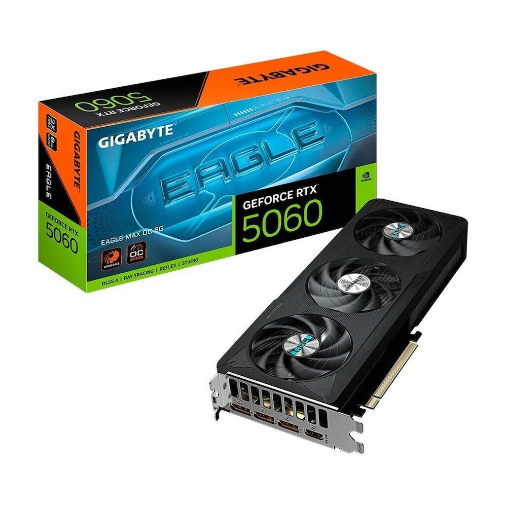 Placa de Vídeo Gigabyte RTX 5060 EAGLE MAX OC 8GB NVIDIA GeForce, 8GB GDDR7, 128bit, Triple Fan,