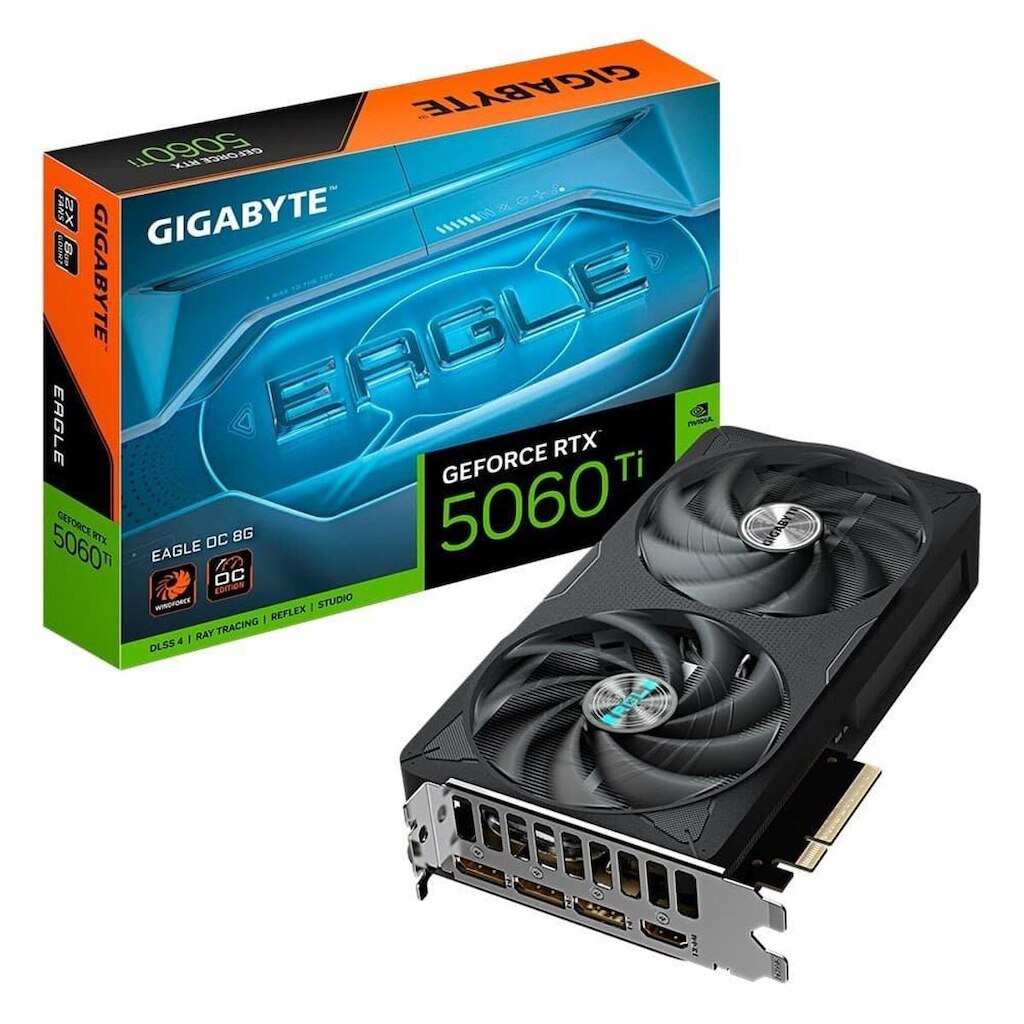 Placa de Vídeo Gigabyte RTX 5060 Ti EAGLE OC 8G NVIDIA GeForce, 8GB GDDR7, 128bits, DLSS,
