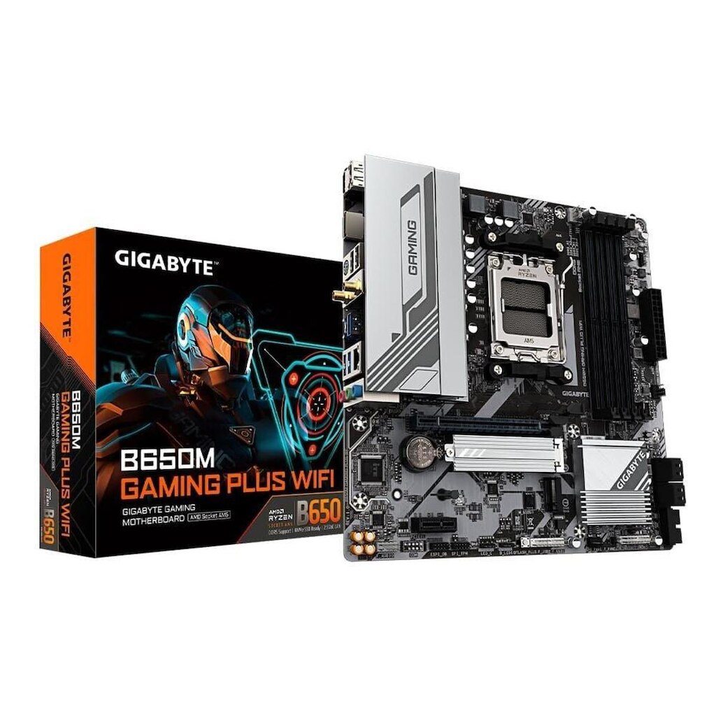 Placa Mãe Gigabyte B650M GAMING PLUS WIFI, AMD AM5, mATX, DDR5, LED RGB, Wi-Fi 6E, Bluetooth