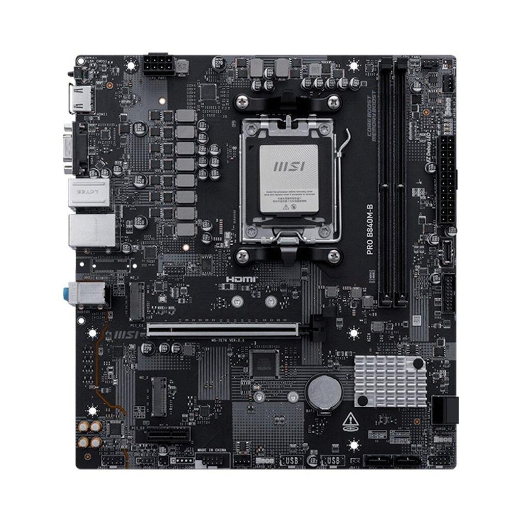 Placa-Mãe MSI PRO B840M-B, AMD B840, DDR5, Preto - PRO B840M-B