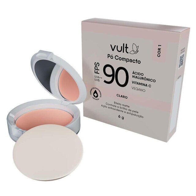 Pó Compacto Facial Vult FPS90 Claro