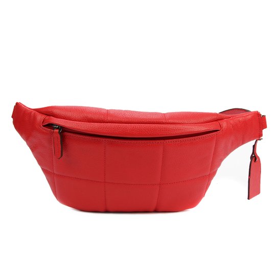 Pochete Couro Shoestock Matelassê Feminina - Vermelho