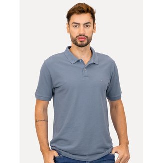 Polo Aramis Masculina Basic Piquet Azul Médio