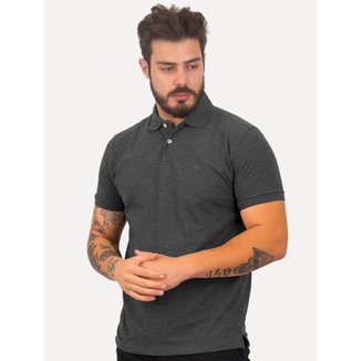 Polo Aramis Masculina Basic Piquet Mono Grafite Mescla