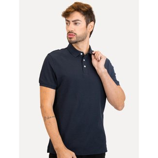 Polo Aramis Masculina Cotton Piquet Basic Azul Marinho