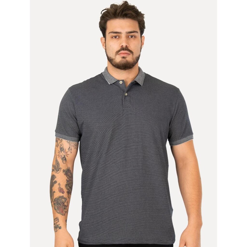 Polo Aramis Masculina Piquet Maquinetada Vegas Azul Marinho