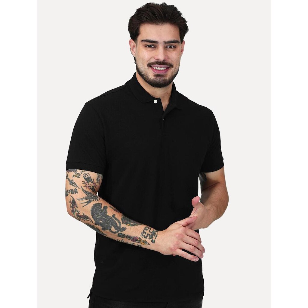 Polo Aramis Masculina Regular Basic Piquet Surton Mono Logo Preto