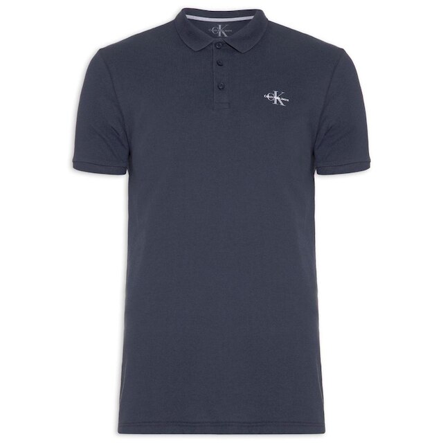 Polo Calvin Klein Jeans Masculina Piquet Regular Re Issue Azul Marinho