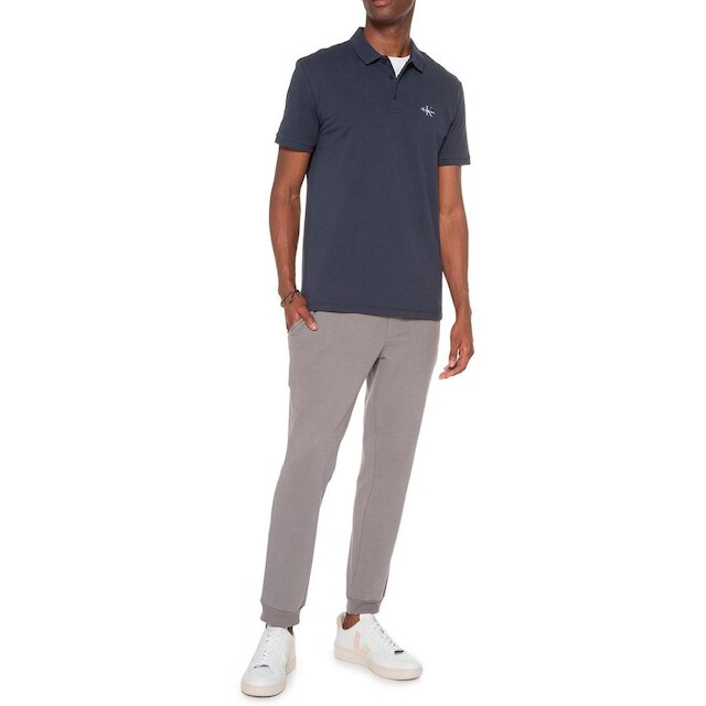 Polo Calvin Klein Jeans Masculina Piquet Regular Re Issue Azul Marinho