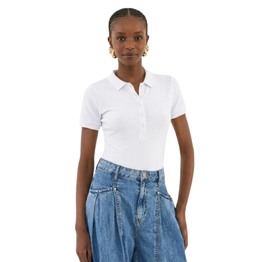 Polo Colcci Feminina Slim Manga Curta
