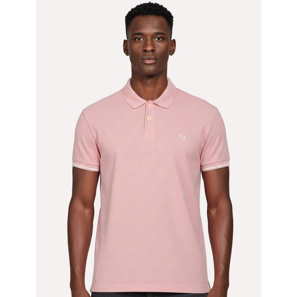 Polo Colcci Masculina Piquet Logo Bordado Rosa Claro
