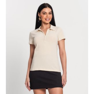 Polo Cotton Básica Feminina Kohmar Bege