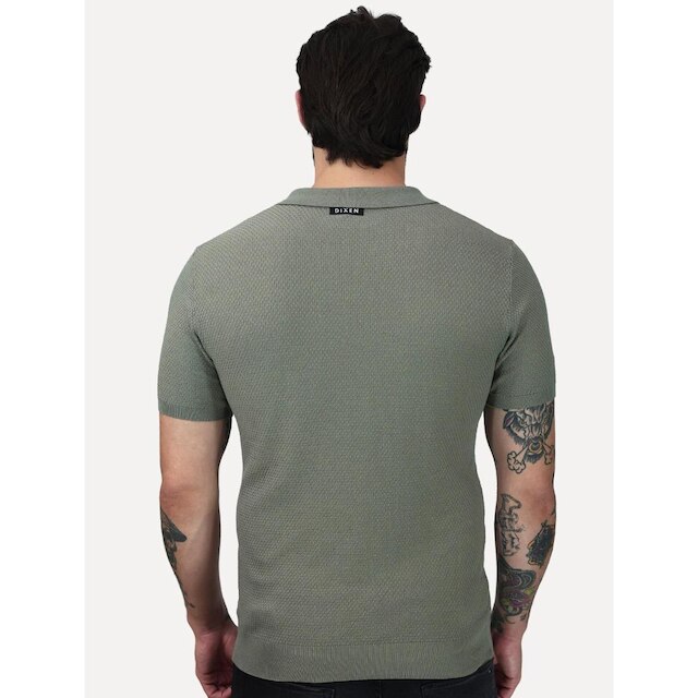 Polo Dixen Masculina Tricot Manga Curta Verde