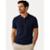 Polo Dixen Masculina Tricot Viscose Texturizada Manga Curta Azul Marinho - Azul+Marinho