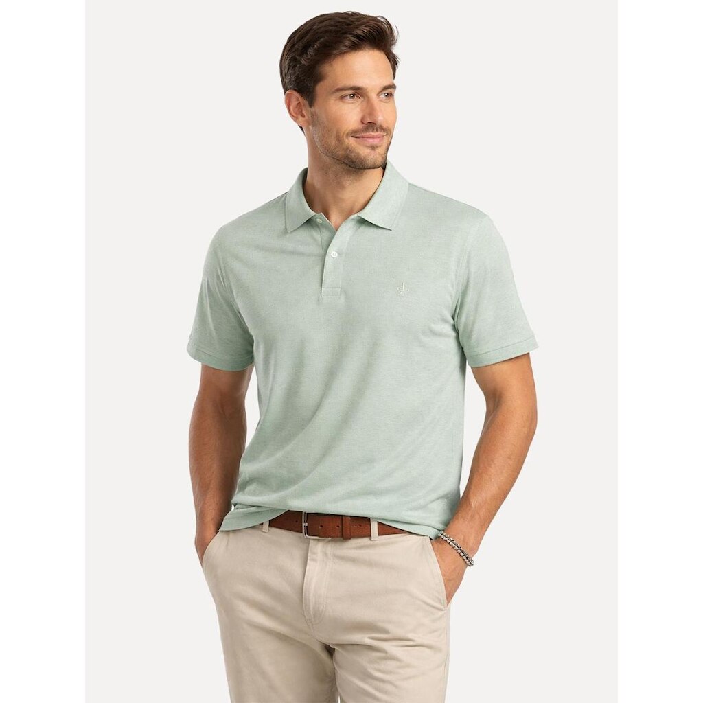 Polo Dudalina Masculina Malha Cotton Linho Verde Médio