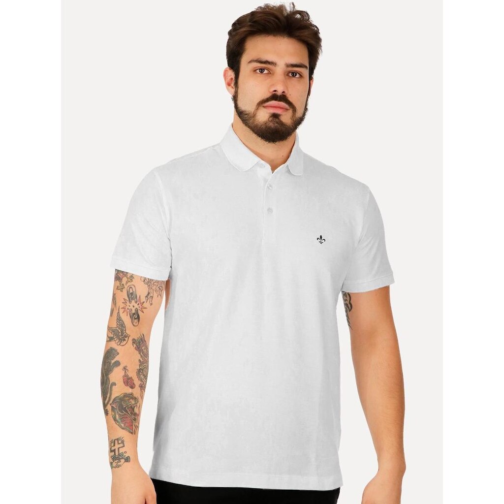 Polo Dudalina Masculina Piquet Comfort Pima Branca