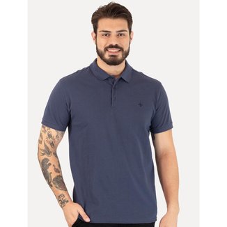 Polo Dudalina Piquet Essentials Cotton Basica Modal Azul Marinho