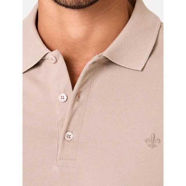 Polo Dudalina Piquet Essentials Cotton Basica Modal Cáqui Claro